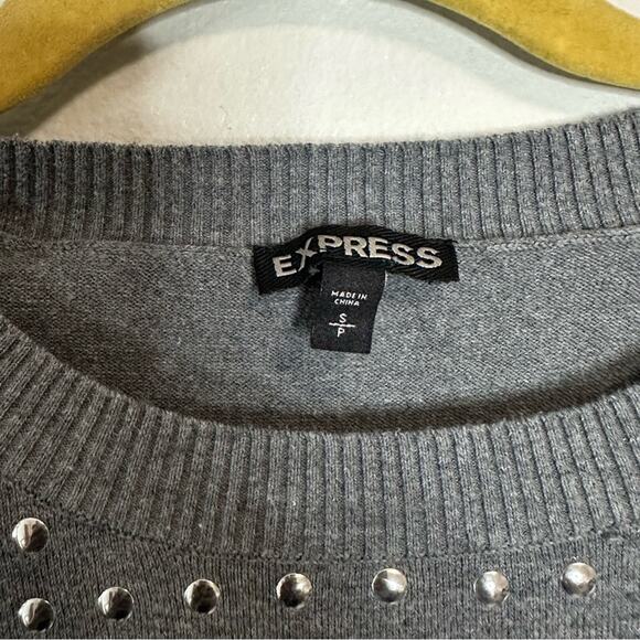 Express Small Studded Pullover Casual Sweater Gray Silver Womens Small - Picture 5 of 6